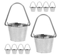 JOINPAYA 10 Cubos Metálicos Miniatura con Asa para Casa de Muñecas Decoración de Jardín Miniatura Cubos Pequeños de Metal para Accesorios y Manualidades Modelo Diminuto