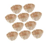 JOINPAYA 10 Nidos de Pájaro de Bambú con Gancho, Tejidos a Mano con Estructura Densa, Ventilación Óptima, para Uso Interior y Exterior con Canarios y Loros