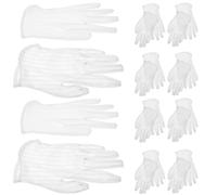 JOINPAYA 10 Pares Guantes Protectores de Inspección de Joyas, Guantes de Inspección de Joyas de Plata, de Tela sin Pelusa, Antiestáticos, Blancos, para Lentes y Relojes, para