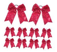 JOINPAYA 10 Piezas lazo para el pelo arcos de animadora para niñas Vínculos para el cabello con arcos lazos para el cabello con lazo moños para porristas hair ties paño Rosy