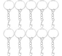 JOINPAYA 100 Clips Metálicos para Llavero con Mosquetón Resistente Anilla Plana de 25 MM Pack de 100 Piezas para Llaves de Casa Coche y Actividades al Aire Libre