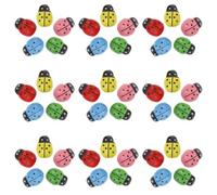 JOINPAYA 100 Piezas Pegatinas de Madera Forma de Mariquitas Coloridas Autoadhesivas para Decoración de Mini Jardines Manualidades y Fiestas