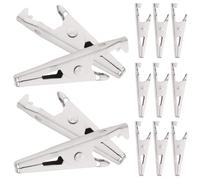 JOINPAYA 100 Piezas Pinzas de Cocodrilo Pequeñas de Metal, Pinza de Cocodrilo, Acero Inoxidable, Plata, Boca Ancha, para Pruebas Eléctricas y Usos Versátiles