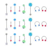 JOINPAYA 110piezas Joyas para Decorar el Cuerpo de Uñas Delicadas Anillos para Piercings Adornos Lengua para Piercings de Nariz y Lengua Decoración de Cuerpo Estilo Aleatorio