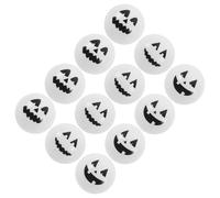 JOINPAYA 12 Balones de Plástico de Color Blanco Diseño de Cara de Fantasma para Decoración de Halloween, Ambiente Terrorífico para Fiestas y Bromas de Trick-or-Treating