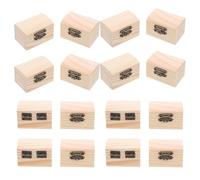 JOINPAYA 12 Cofres Mini de Madera sin Terminar con Bisagra y Cierre Metálico Caja Pequeña Rectangular de Pino Natural para Manualidades DIY Almacenamiento de Escritorio y Decoración