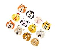 JOINPAYA 12 Hojas Pegatinas Mensuales Bebés con Animal Stickers de Recién Nacidos Autoadhesivos
