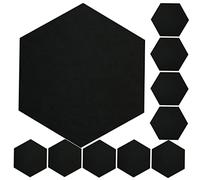JOINPAYA 12 Piezas Tablero De Aislamiento Acústico Hexagonal Insonorización Hexágono Prueba De Sonido Almohadillas De Aislamiento De Sonido Pared Hexagonal Muro Panel Black Poliéster