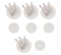JOINPAYA 12 Vajilla Pequeña de Aleación Plateada Set Completo Plato Cuchillo Tenedor y Cuchara para Casa de Muñecas Accesorios de Cocina Miniatura Decorativos