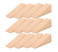 JOINPAYA 12piezas Tope de Puerta de Madera Triangular Bloque de Madera Natural de Cuñas Parte Inferior Puerta Sujeta Alfombra Baldosas de Concreto
