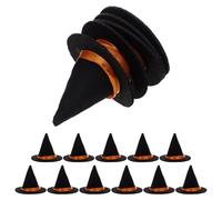 JOINPAYA 16 piezas Mini Sombreros de Bruja de Fieltro Negro Duradero para Decoración de Halloween Tapas para Botellas de Vino Accesorios para Manualidades y Fiestas