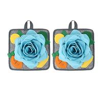 JOINPAYA 2 Almohadillas Olfativas de Vellón para Conejos, Tapete de Alimentación Lenta Azul, Cojín para Búsqueda de Comida y Reducción de Ansiedad en Mascotas Pequeñas