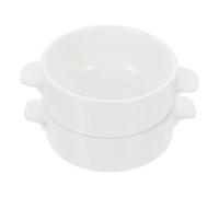 JOINPAYA 2 Cuencos de Cerámica de Color Claro con Asas, Tazones Multiusos para Sopa y Cereales, Utensilios de Cocina Resistentes al Microondas, Tamaño Adecuado para Desayuno y Ensaladas