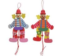 JOINPAYA 2 Marionetas De Cuerda De Payaso De Madera para Niños Juguetes Educativos Creativos Que Estimulan La Imaginación En Reuniones Familiares Y Fiestas