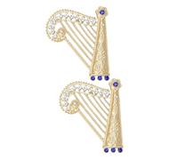 JOINPAYA 2 Piezas Broches de Arpa con Gemas de Imitación Broche de Solapa para Chaquetas, Chales y Bolsos Accesorio Vintage para Amantes la Música