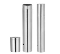 JOINPAYA 2 Piezas Contenedor Cilíndrico Diseño Elegante y Portátil de Acero Inoxidable Gran Capacidad en Color Plata para Brochetas de Barbacoa para Accesorios de Barbacoa