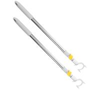 JOINPAYA 2 Piezas de Tenedor para Ropa Gancho Largo, Poste Telescópico de Acero Inoxidable y Aluminio, Soporte para Colgar en Balcón, Armario o Tendedero