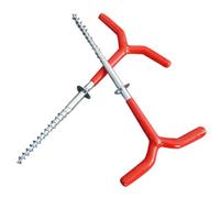 JOINPAYA 2 Piezas Estaca para Pescar en Espiral, Clavija de Tienda Portátil, Metal y Goma, Roja, Fácil de Usar y Limpiar, para Canopies y Gazebos, Suministros para Acampar