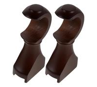 JOINPAYA 2 Piezas Juego de Soportes de Montaje para Barra de Cortina Madera Soporte de Herraje Ajustable y Estabilizador de Barra de Cortina para Sala de Estar y Estudio, Madera y Metal