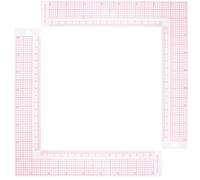 JOINPAYA 2 Piezas Regla Cuadrada en L de Plástico Ligera, Regla de Costura Escala Integrada para Patronaje y Confección, Herramienta Profesional para Diseño y Corte de Prendas