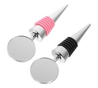 JOINPAYA 2 Piezas Tapones de Vino Reutilizables Aro de Silicona Rosa y Negro, Sellador Hermético para Botellas de Vino, Conservador de Frescura para Cocina, Bar y Fiestas