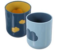 JOINPAYA 2 Piezas Vaso para Enjuague Bucal Bordes Curvados y Borde Redondeado Diseño Simple, Material Pp Reutilizable y Agarre Infantil, Adecuado para Uso en Casa o Viaje