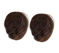 JOINPAYA 2 Pinzas para Moño Cabello Incorporado Postizo Recogido Pequeño Color Marrón Claro Extensiones de Cabello para Moños y Coletas Accesorio para Peinados Elegantes Bodas y Eventos