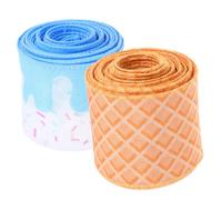 JOINPAYA 2 Rollos Cinta para Decoración Temática de Helado de 5 Yardas en Poliéster, Borde Creativo y Fácil Moldeado para Adornos de Fiesta y Ramos de Novia