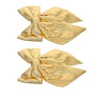 JOINPAYA 2 Unidades Lazo Colgante Dorado para Decoración de Fiesta de Boda y Árbol de Navidad, Lazo Gigante de Tela 26x19cm, Instalación Sencilla y Reutilizable