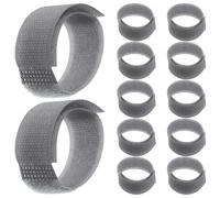 JOINPAYA 20 Correas Ajustables para Botas de Mascotas Bandas de Poliéster Cierre de Gancho y Bucle Tamaño 20X180 MM Color Gris Sujeción Segura para Zapatos y Calcetines en Paseos al