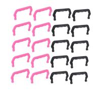 JOINPAYA 20 Piezas Asas para Jaulas de Mascotas de Plástico Portátil de Manijas Multiuso para Transporte Cómodo Accesorio Resistente para Cajas y Jaulas Pequeñas Colores Negro y Rosa