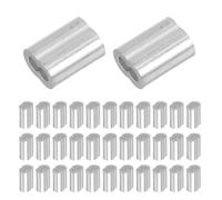 JOINPAYA 200 Clips para Cables de Acero Manguito de Engarce de Aleación de Aluminio Doble Tubo, Fácil Aplicación y Alta Resistencia para Proyectos de Cableado y Tareas de Crimpeo