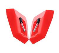 JOINPAYA 2piezas Agujas De Repuesto Para Tocadiscos Stylus Para Discos De Vinilo Agujas De Gramófono De Alta Precisión Compatible Reproductores De Música Vintage Color Rojo
