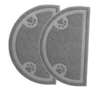 JOINPAYA 2piezas Alfombrillas para Gatos PVC Gruesa Semi-Redonda Redondeados Alfombra para Arenero Alfombrilla para Proteger El Suelo