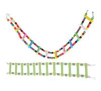 JOINPAYA 2piezas Escaleras Colgantes De Juguete para Pájaros Puente Colgante De Madera para Loros y Cacatúas Juguetes para Masticar y Trepar Jaula Colores Surtidos
