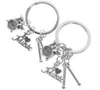 JOINPAYA 2piezas Llavero de Baquetas de Batería Único para Músicos Colgante Resistente de Aleación para Aficionados la Música Accesorio Decorativo para Llaves y Mochilas