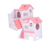 JOINPAYA 2piezas Villa para Jaula De Hámster Pequeña De PVC Casa Escondite Segura y Resistente para Hámster Ardillitas y Pequeños Roedores Área Descanso