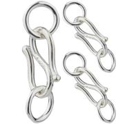 JOINPAYA 3 Cierres S925 de Plata para Pulseras y Joyería Doble Anilla Gancho S Accesorios DIY para Hacer Pulseras Conectores para Bisutería Pack de 3 Piezas Color Plata