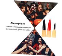 JOINPAYA 3 Juegos dedil Falso uñas postizas Halloween uñas postizas de Halloween Disfraces de Haloween mascarade Esqueleto Salón Accesorios de uñas uña de los Dedos de los Zombis Vinilo