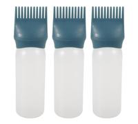 JOINPAYA 3 Piezas Botella de Aplicación de Champú Botella de Aceite Cuero Cabelludo de Plástico 160ml, 3 Peines Aplicadores, para Tinte y Aceite Capilar, Peluquerías y Uso Profesional