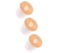 JOINPAYA 3 Piezas Caja Dispensadora de Pañuelos de Papel Tapa de Bambú Desmontable, Organizador Redondo para Baño y Cocina, Soporte para Papel Higiénico, Set, Uso Versátil y Práctico