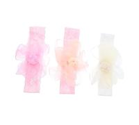 JOINPAYA 3 piezas Diademas de Encaje para Bebés con Flores Blanco y Melocotón Accesorios Elegantes para Niñas para y Fotos