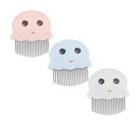 JOINPAYA 3 Piezas Peine para Mascotas de Plástico Quitapelos para Uso General Herramienta Portátil Cepillo con Diseño Infantil para Limpiar Enredos y Desprender Pelaje en Perros y Gatos Esp