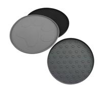 JOINPAYA 3 Piezas Tapete para Comida para Gatos, Mantel Individual para Cuencos de Perros, Antideslizante, Bordes Elevados, Silicona, 27cm, Huella, para Zona de Comida de Mascotas