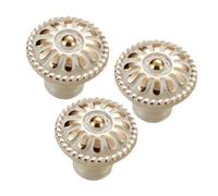 JOINPAYA 3 Tiradores para Armario de Madera Estilo Europeo, Color Marfil, Diseño Redondo Tipo Hongo, para Muebles y Cajones, Pomos de Puerta de Madera Seguros y Funcionales