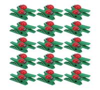 JOINPAYA 30 Piezas Mini Clips de Fotos de Madera Diseño de Mariquita, Sujetadores Pequeños para Manualidades y Actividades Creativas, Agarre Seguro y Soporte para Tarjetas