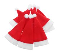 JOINPAYA 30 Unidades Mini Festiva Tela Rojo de Franela Gorro Navideño Porta para Utensilios Decoración Accesorios Creativos en Mesas de Cena para Fiestas