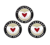 JOINPAYA 3piezas Broche Redondo de Aleación Pecho Insignia de Voluntariado Prendedor de Solapa Adorno para Ropa Color Aleatorio