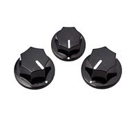 JOINPAYA 3piezas Perillas De Control De Volumen y Tono Para Guitarra Eléctrica De Estilo Vintage Color Negro Líneas Blancas Incluye y Pequeña Accesorios De Guitarra Duraderos