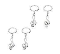 JOINPAYA 4 Llaveros Metálicos Notas Musicales Creativos Anillos para Llaves Resistentes Colgantes Decorativos para Mochila y Uso Diario Adornos Originales para Amantes Música